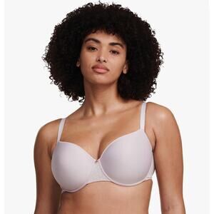 NWT Chantelle Women's Lucie Lace Comfort Demi Memory Foam Bra Rose Fumee 38DD